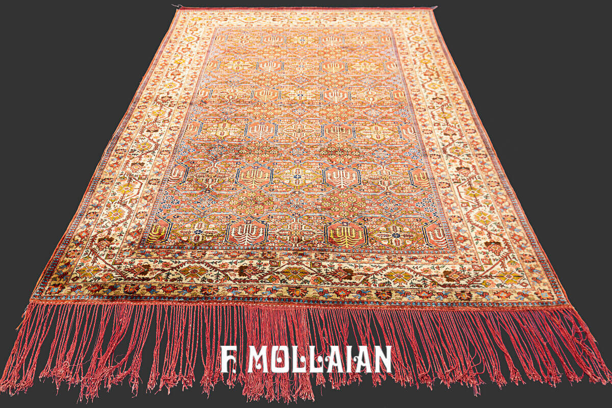 Antique All-Over Persian Giosheghan Silk (Sajjade Size) Rug n°:334308